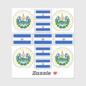 salvadorianische Staat / Wappen und Fahne Aufkleber (Blatt)