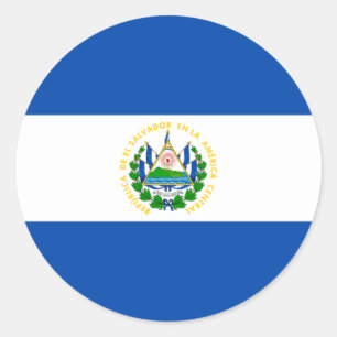 Salvadorische Flagge, Flagge El Salvadors Runder Aufkleber