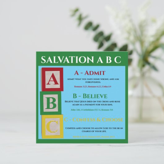 Salvation abc dankeskarte (Stehend Vorderseite)