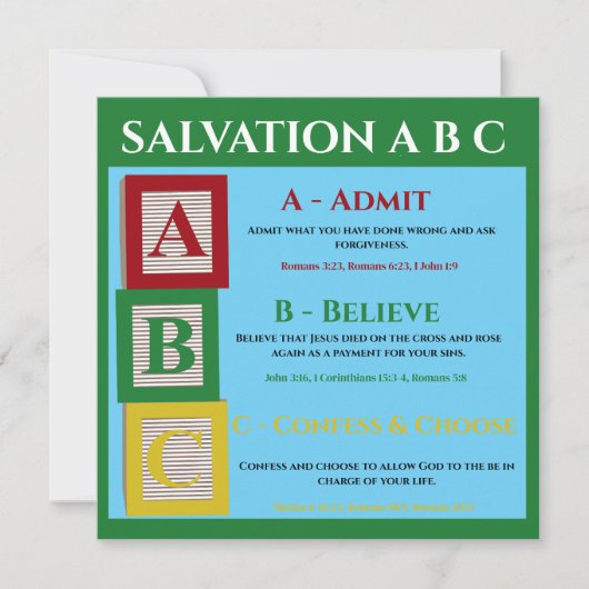 Salvation abc dankeskarte (Vorderseite)