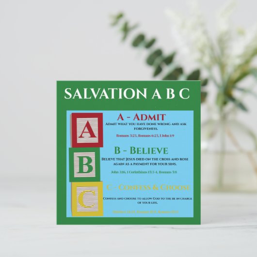 Salvation abc feiertagskarte (Stehend Vorderseite)