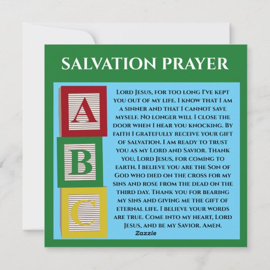 Salvation abc feiertagskarte (Rückseite)