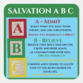 Salvation abc quadratischer aufkleber (Vorderseite)