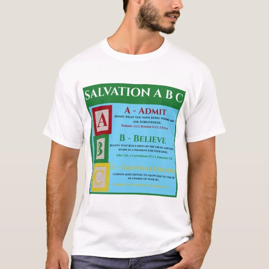 Salvation abc T-Shirt (Vorderseite)