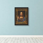 Salvator Mundi 1500 Leonardo da Vinci Canvas Print Leinwanddruck (Insitu (Holzboden))
