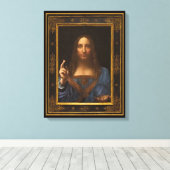 Salvator Mundi 1500 Leonardo da Vinci Canvas Print Leinwanddruck (Insitu (Holzboden))