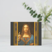 Salvator Mundi 1500 Leonardo da Vinci Fine Art P Postkarte (Stehend Vorderseite)