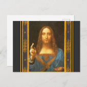 Salvator Mundi 1500 Leonardo da Vinci Fine Art P Postkarte (Vorne/Hinten)
