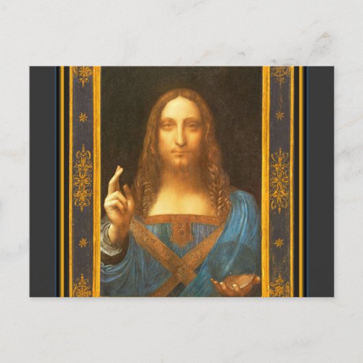 Salvator Mundi 1500 Leonardo da Vinci Fine Art P Postkarte (Vorderseite)