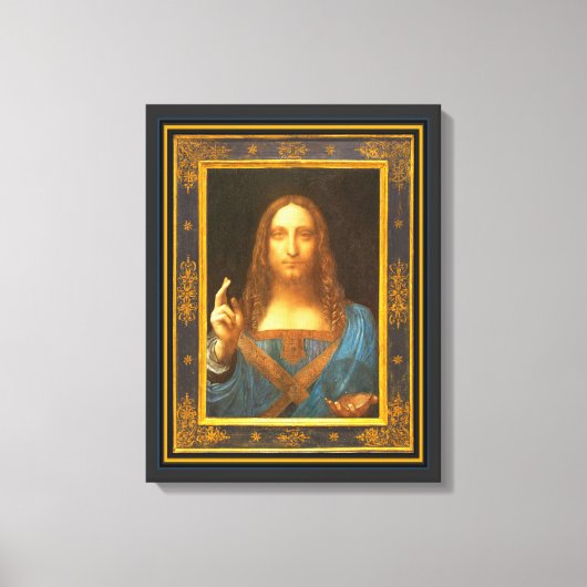 Salvator Mundi 1500 Leonardo da Vinci Leinwanddruck (Vorderseite)