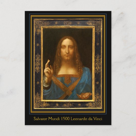Salvator Mundi 1500 Leonardo da Vinci Postkarte (Vorderseite)