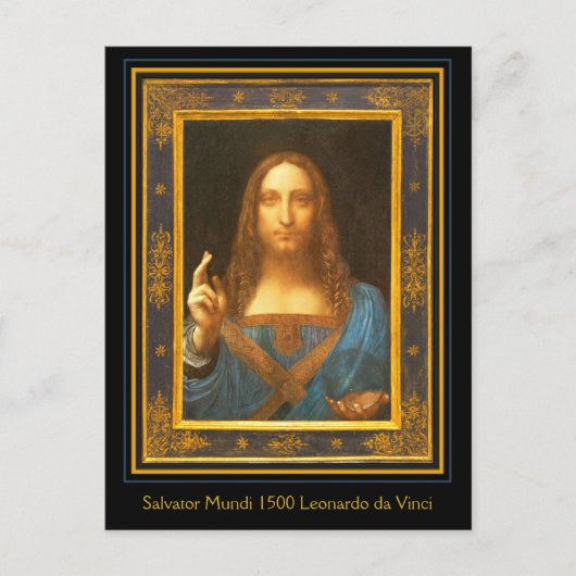 Salvator Mundi 1500 Leonardo da Vinci Postkarte (Vorderseite)
