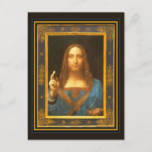 Salvator Mundi c 1500 Leonardo da Vinci Kunst Postkarte