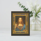 Salvator Mundi c 1500 Leonardo da Vinci Kunst Postkarte (Stehend Vorderseite)