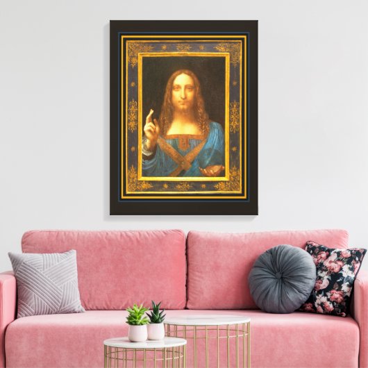 Salvator Mundi c 1500 Leonardo da Vinci Leinwanddruck (Insitu (Wohnzimmer))