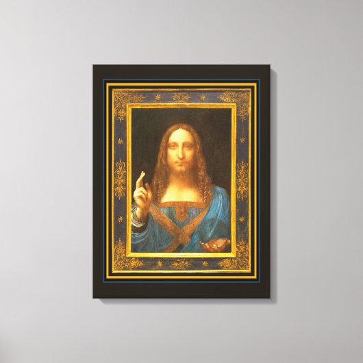 Salvator Mundi c 1500 Leonardo da Vinci Leinwanddruck (Vorderseite)