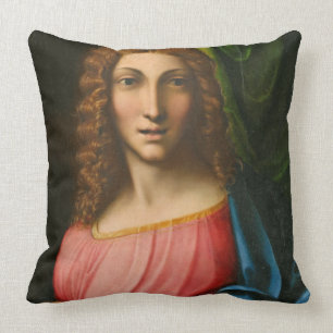 Salvator Mundi, C. 1515 (Öl auf Platte) Kissen