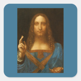 SALVATOR MUNDI FINE ART DRUCKEN QUADRATISCHER AUFKLEBER