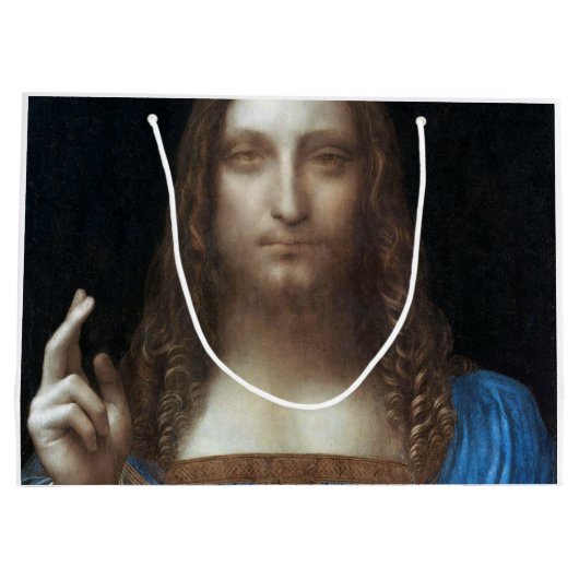 Salvator Mundi, Jesus Christus, Leonardo da Vinci Große Geschenktüte (Rückseite)