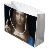 Salvator Mundi, Jesus Christus, Leonardo da Vinci Große Geschenktüte (Rückseite Schrägansicht)