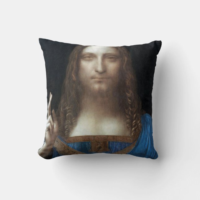 Salvator Mundi, Jesus Christus, Leonardo da Vinci Kissen (Vorderseite)