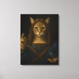 Salvator Mundi Katze Renaissance Parodie Kunst Leinwanddruck