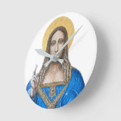 Salvator Mundi Runde Wanduhr (Winkel)