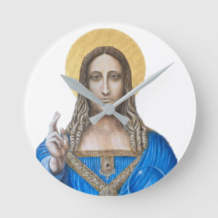 Salvator Mundi  Runde Wanduhr