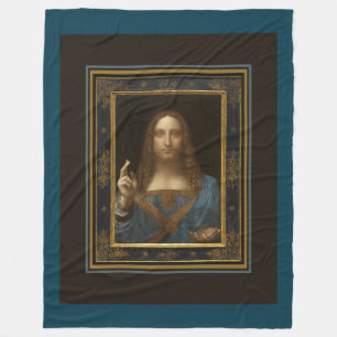 Salvator Mundi um 1500 Leonardo da Vinci Kunstwerk Fleecedecke
