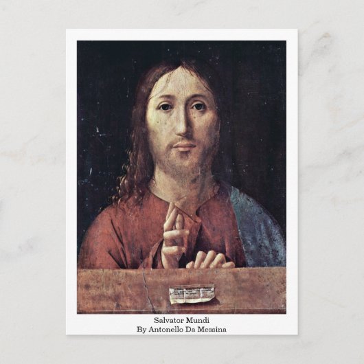 Salvator Mundi von Antonello Da Messina Postkarte (Vorderseite)