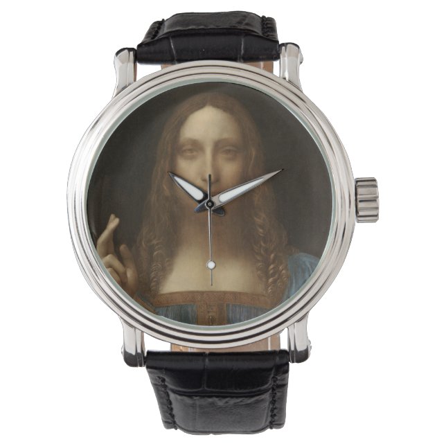 Salvator Mundi von Leonardo da Vinci Armbanduhr (Vorderseite)
