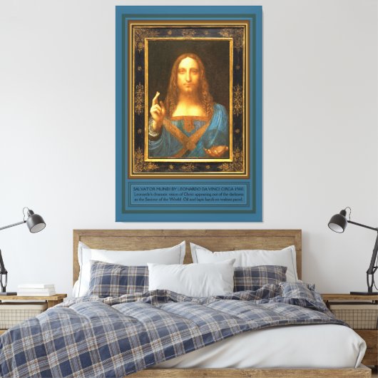Salvator Mundi von Leonardo da Vinci c 1500 Leinwanddruck (Insitu (Schlafzimmer))
