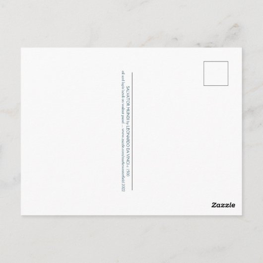 Salvator Mundi von Leonardo da Vinci ca. 1500 Pos Postkarte (Rückseite)