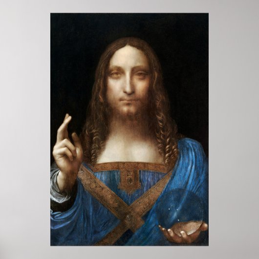 Salvator Mundi von Leonardo da Vinci (ca. 1500) Poster (Vorne)