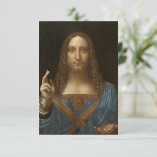 Salvator Mundi von Leonardo da Vinci Dankeskarte (Stehend Vorderseite)