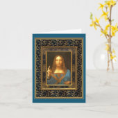 Salvator Mundi von Leonardo da Vinci Karte (Gelbe Blume)