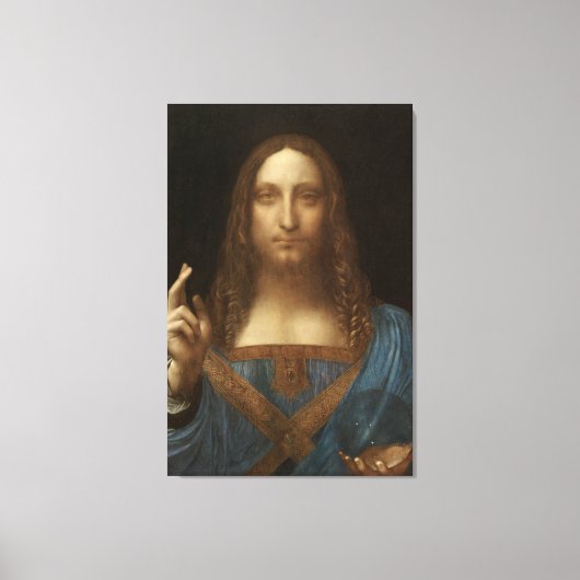 Salvator Mundi von Leonardo da Vinci Leinwanddruck (Vorderseite)