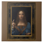 Salvator Mundi von Leonardo da Vinci um 1500 Fliese (Vorderseite)