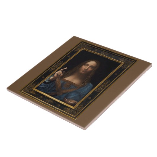 Salvator Mundi von Leonardo da Vinci um 1500 Fliese (Seite)