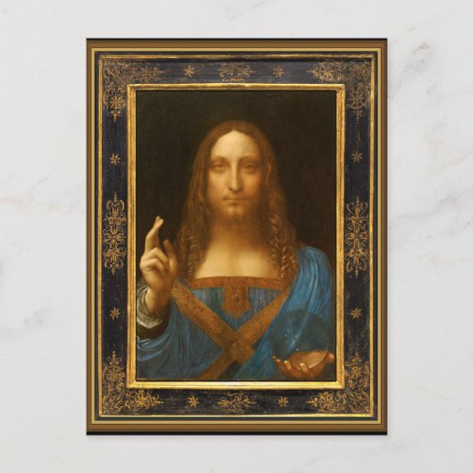 Salvator Mundi von Leonardo da Vinci um 1500 Postkarte (Vorderseite)