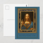 Salvator Mundi von Leonardo da Vinci um 1500 Postkarte (Vorne/Hinten)