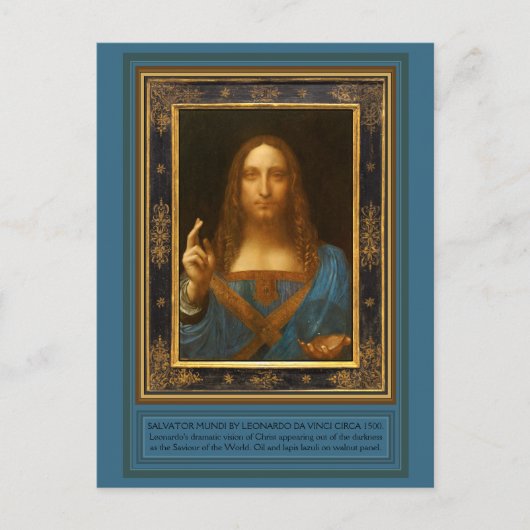Salvator Mundi von Leonardo da Vinci um 1500 Postkarte (Vorderseite)