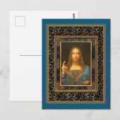 Salvator Mundi von Leonardo da Vinci um 1500 Postkarte (Vorne/Hinten)