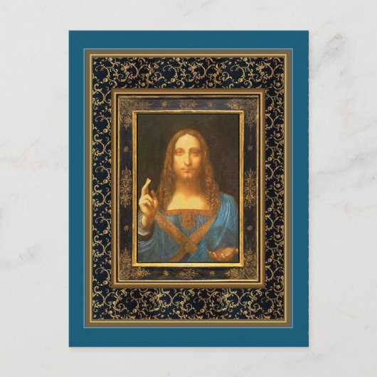 Salvator Mundi von Leonardo da Vinci um 1500 Postkarte (Vorderseite)