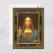 Salvator Mundi von Leonardo da Vinci um 1500 Postkarte (Vorne/Hinten)