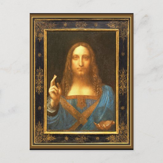 Salvator Mundi von Leonardo da Vinci um 1500 Postkarte (Vorderseite)