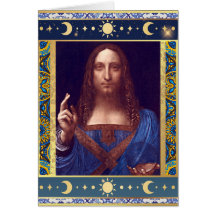 Salvator Mundi von Leonardo da Vinci Weihnachtskar