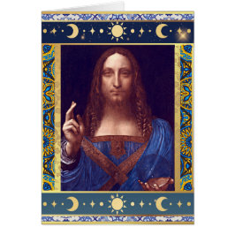 Salvator Mundi von Leonardo da Vinci Weihnachtskar
