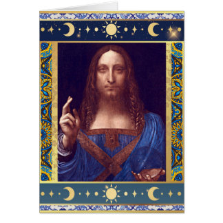 Salvator Mundi von Leonardo da Vinci Weihnachtskar