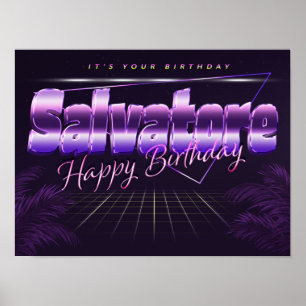 Salvatore Name Vorname retro Pfannster Poster
